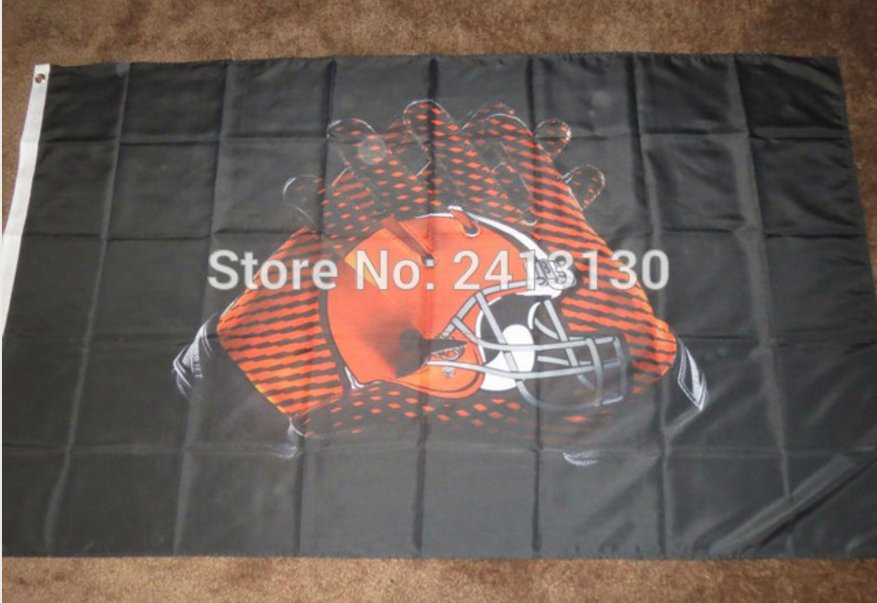 Cleveland Browns 2 Gloves 3x5 ft flag 100D Polyester flag 90x150cm