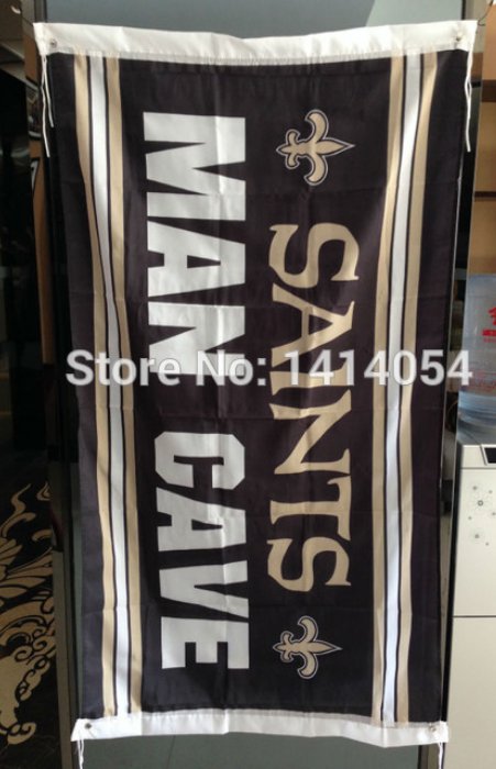 New Orleans Saints man cave flag 3ftx5ft Banner 100D Polyester Flag metal Grommets