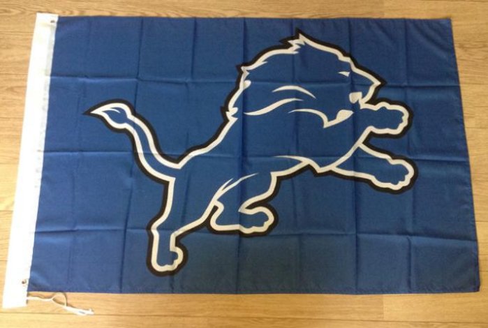 Detroit Lions logo flag 3FTx5FT Banner 100D Polyester Flag 2 metal Grommets