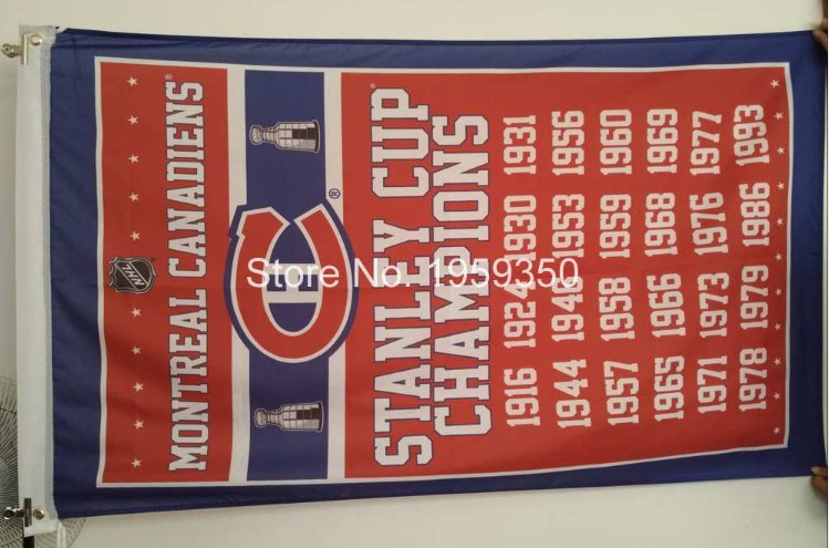 Montreal Canadiens Stanley Cup Champions Flag 3ft x 5ft Polyester NHL flag