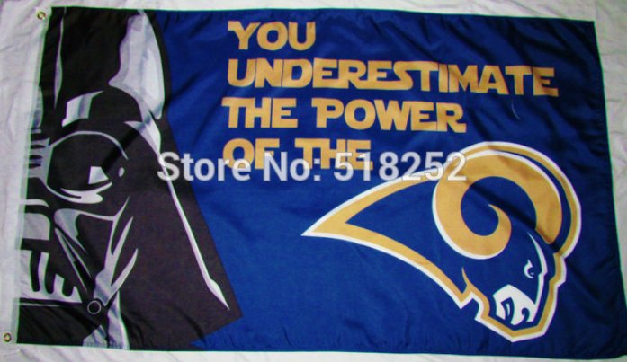 Los Angeles Rams star wars flag 3ftx5ft Banner 100D Polyester Flag metal Grommets