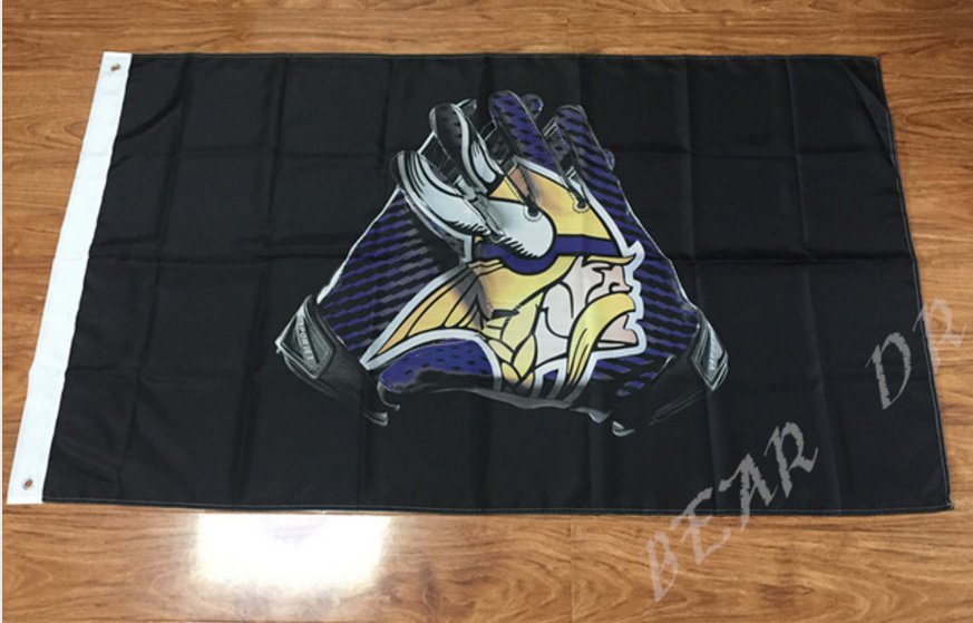 Minnesota Vikings 2 Gloves 3x5 ft flag 100D Polyester flag 90x150cm