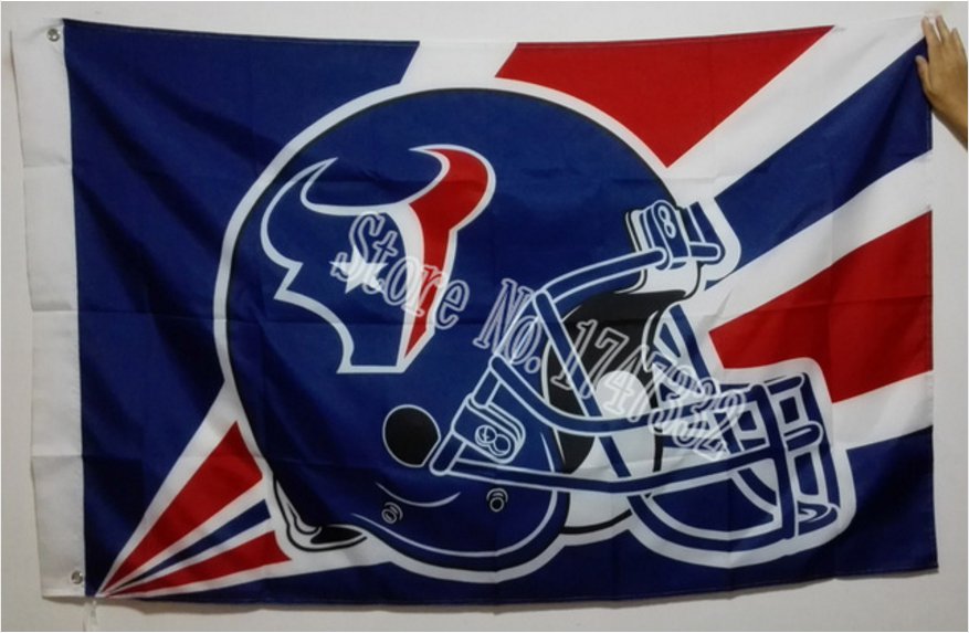 Houston Texans Helmet Lighting Flag 3ft x 5ft Polyester Banner flag