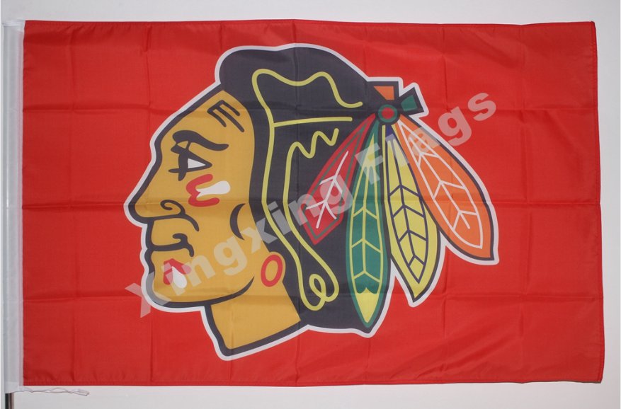 Chicagyo Blackhawks Flag 3ftx5ft Banner 100D Polyester NHL Flag style 1