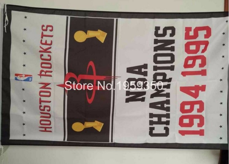 Houston Rockets World Champions Flag 3ft x 5ft Polyester NBA Banner Custom flag