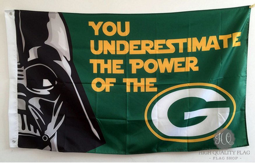 Green Bay Packers star wars flag 3ftx5ft Banner 100D Polyester Flag metal Grommets