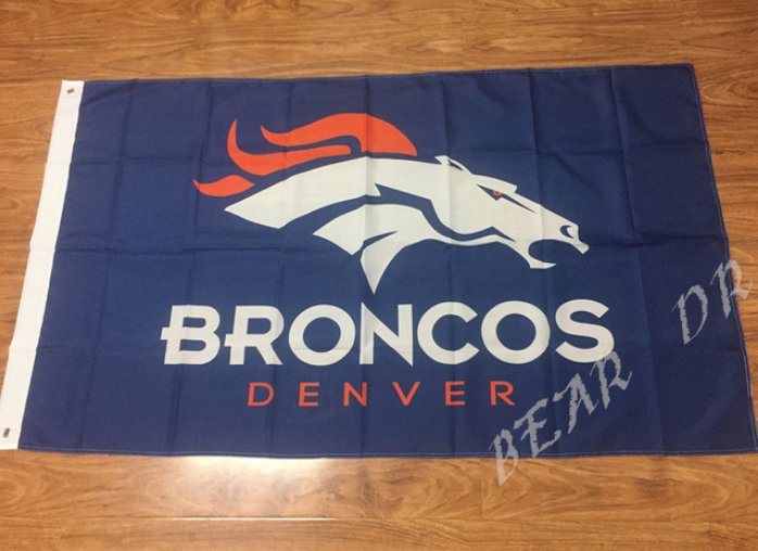Denver Broncos logo car flag 12x18inches double sided 100D Polyester NFL