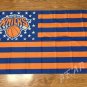 New York Knicks logo with US stars and stripes Flag 3FTx5FT Banner 100D Polyester flag 90x150cm