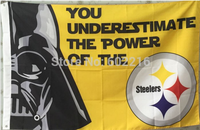 Pittsburgh Steelers star wars flag 3ftx5ft Banner 100D Polyester Flag metal Grommets