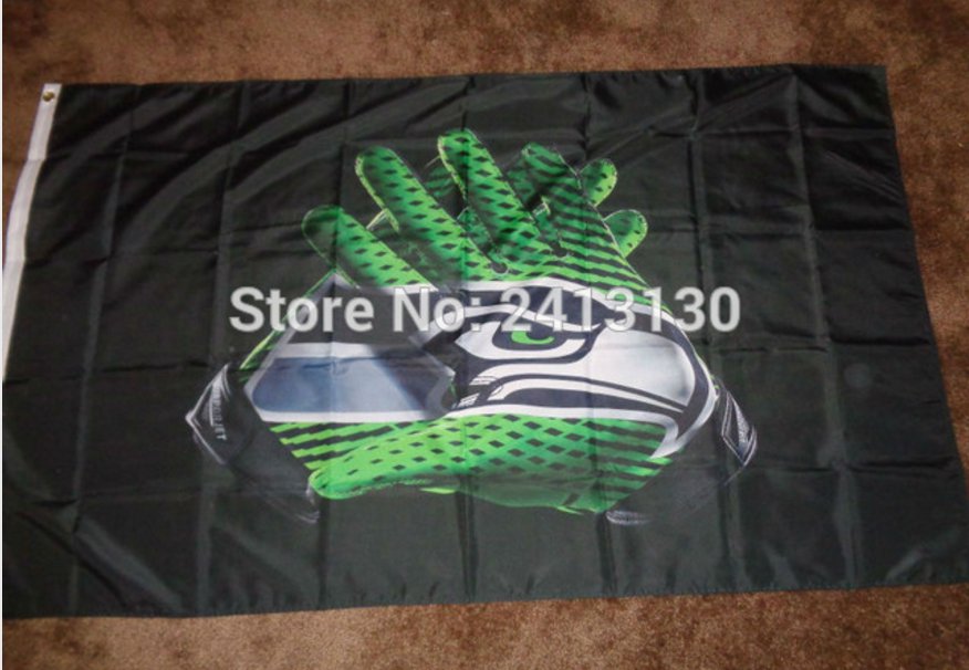 Seattle-Seahawks 2 Gloves 3x5 ft flag 100D Polyester flag 90x150cm