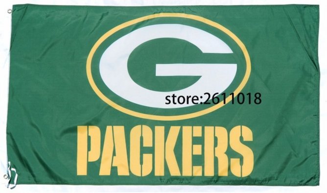 Green Bay Packers logo car flag 12x18inches double sided 100D Polyester NFL