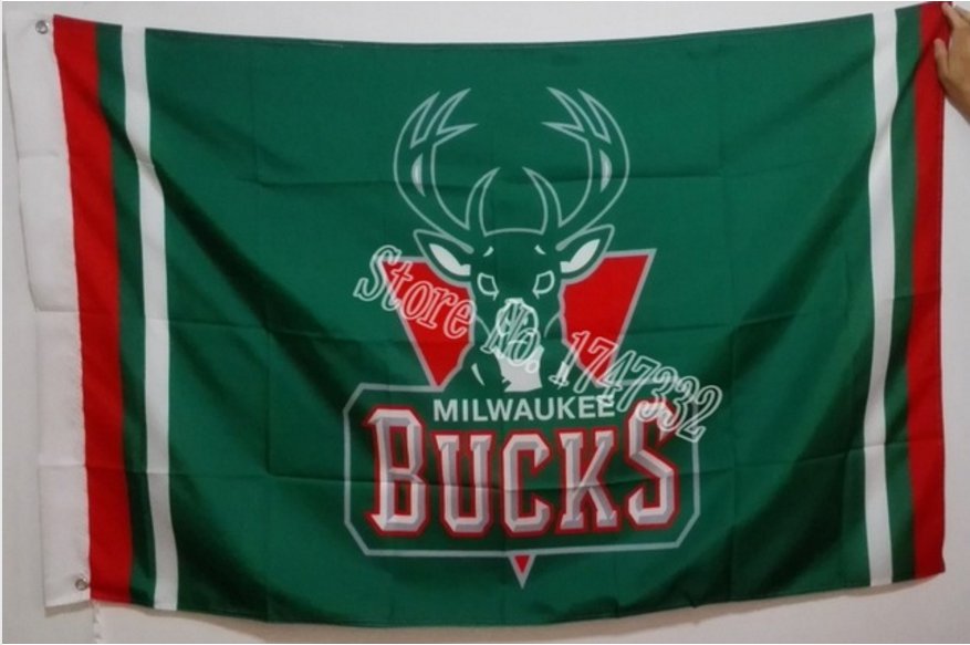 Milwaukee Bucks Flag 3ft x 5ft Polyester NBA Banner Custom flag
