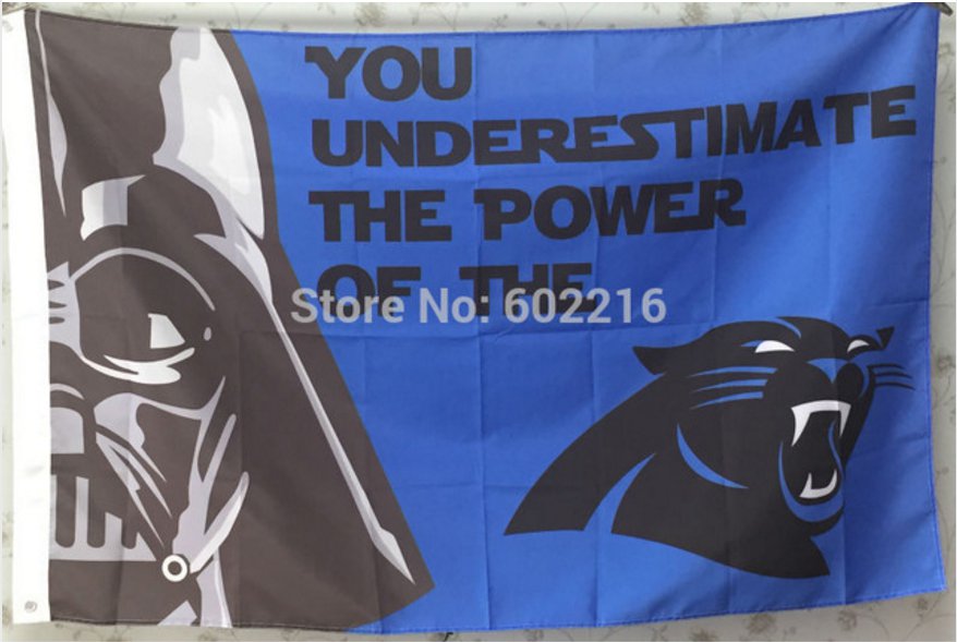 Carolina Panthers star wars flag 3ftx5ft Banner 100D Polyester Flag metal Grommets