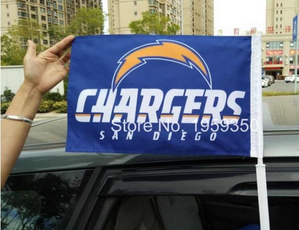 San Diego Chargers car flag 12x18 inches 100D Polyester Double sided with flag style 1