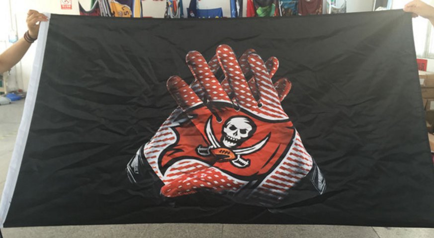 Tampa Bay Buccaneers 2 Gloves 3x5 ft flag 100D Polyester flag 90x150cm