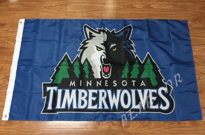 Minnesota Timberwolves Flag 3ft x 5ft 100D Polyester NBA flag