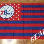 Philadelphia 76ers logo with US stars and stripes Flag 3FTx5FT Banner 100D Polyester flag