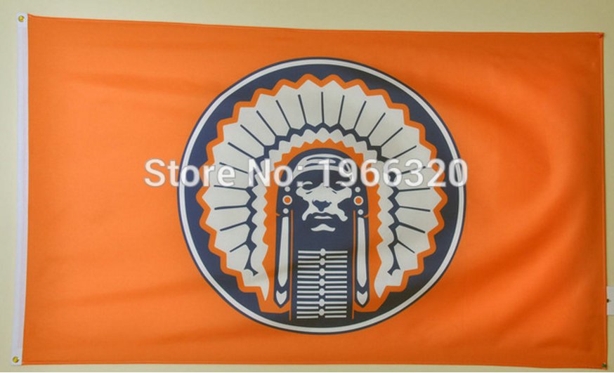 Illinois Fighting Illini Helmet Flag 3ftx5ft Banner 100D Polyester NCAA Flag style 5