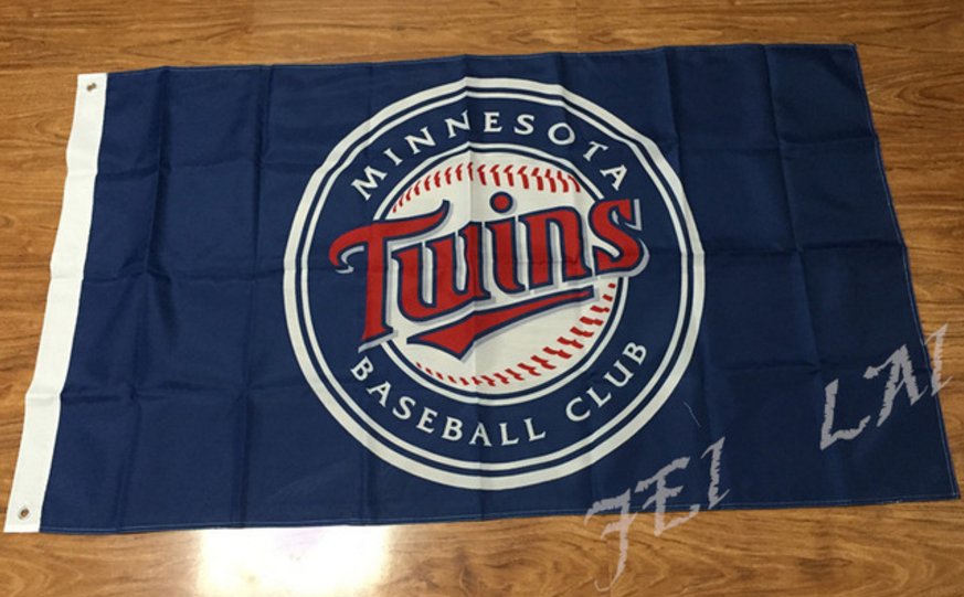 Minnesota Twins Team Logo Fan Flag 3' x 5' MLB Flag 150X90CM Banner brass metal holes Flag