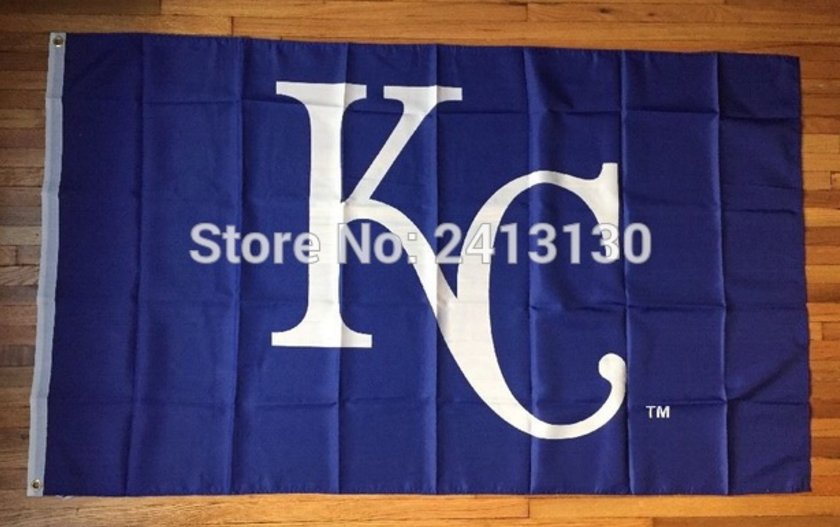 Kansas Royals logo flag 3x5 FT Banner 100D Polyester MLB Flag