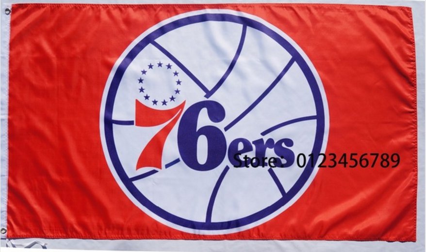 Philadelphia 76ers Flag 3ft x 5ft Polyester NBA Custom flag