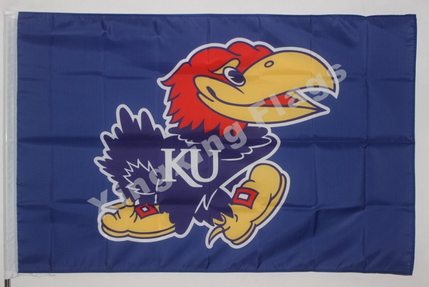 Kansas Jayhawks Flag 3ftx5ft Banner 100D Polyester NCAA Flag