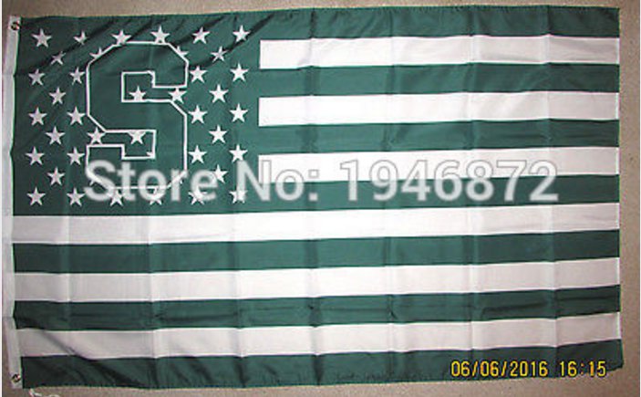 Michigan State Spartans Nation Flag 3ft x 5ft Polyester NCAA Banner Flying Custom flag 90x150cm