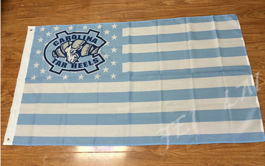 North Carolina Tar Heels with start and stripe Flag 90x150cm Style 1