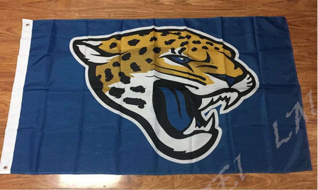 Jacksonville Jaguars logo car flag 12x18inches 30x45cm double sided 100D Polyester