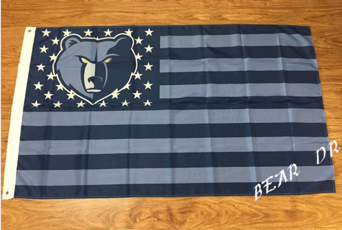 Memphis Grizzlies Flag 3ft x 5ft Polyester NCAA Banner Flying Custom flag 90x150cm