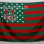Milwaukee Bucks logo with US stars and stripes Flag 3FTx5FT Banner 100D Polyester flag 90x150cm