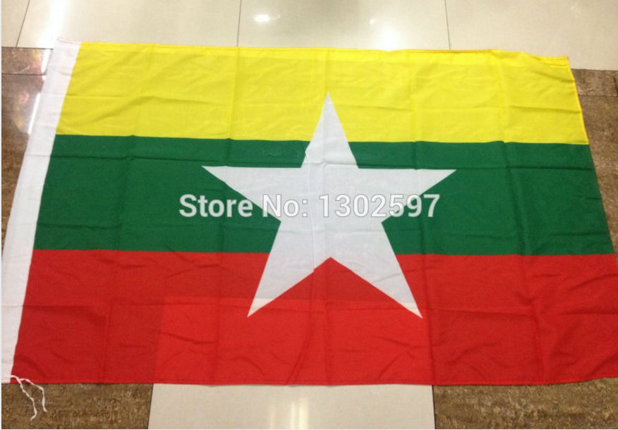 MyanmarNational Flag 3x5ft 150x90cm 100D Polyester