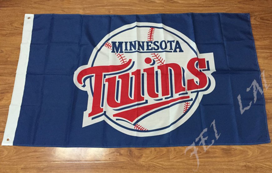 Minnesota Twins Team Logo Flag 3' x 5' MLB Flag 150X90CM Banner brass metal holes Flag