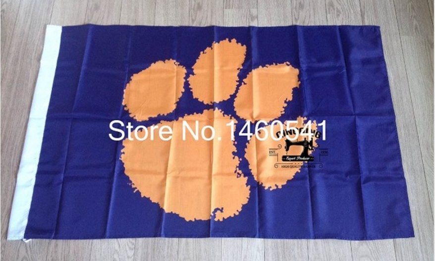 Clemson Tigers Helmet Flag 3ftx5ft Banner 100D Polyester NCAA Flag style 1