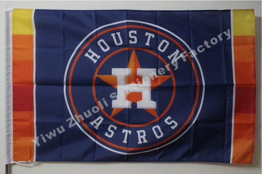 Houston Astros logo Flag 3ft x 5ft Polyester Banner 90x150cm metal grommets