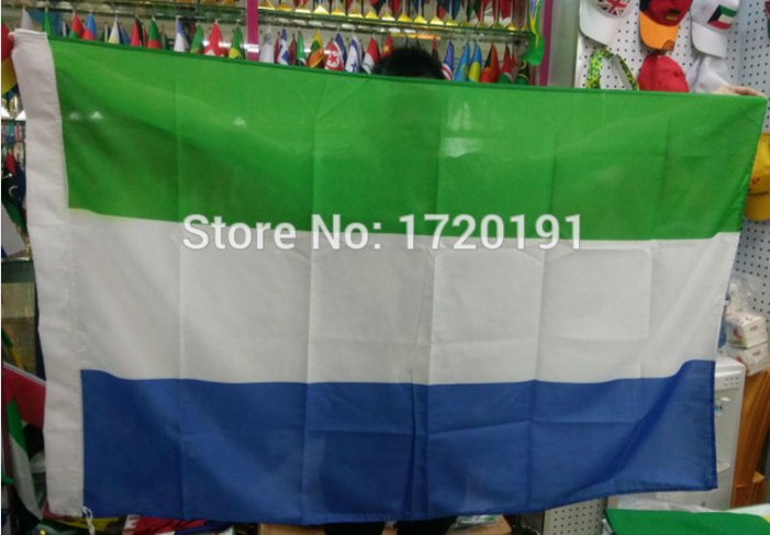 Sierra LeoneNational Flag 3x5ft 150x90cm 100D Polyester