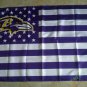 Baltimore Ravens white background with stars and stripes Flag 3FTx5FT Banner