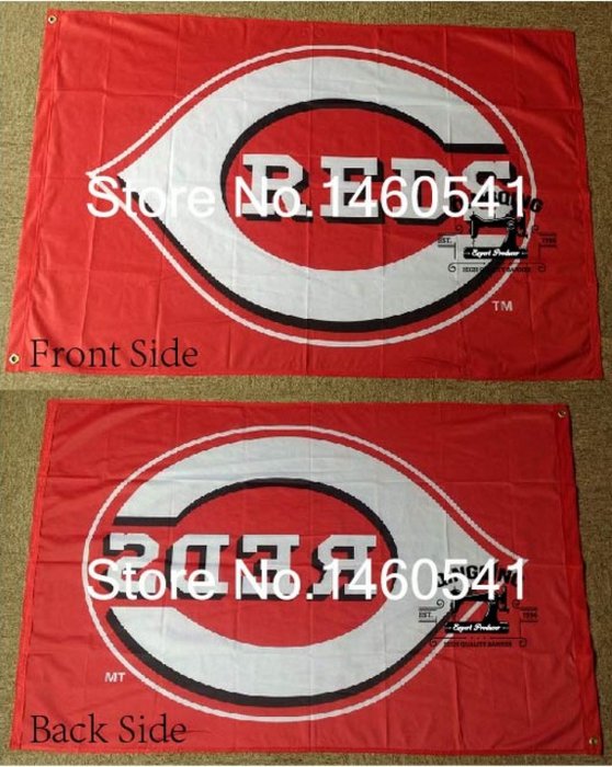 FREE SHIPPING--Cincinnati Reds Flag 3ft x 5ft Polyester MLB Flying Custom flag