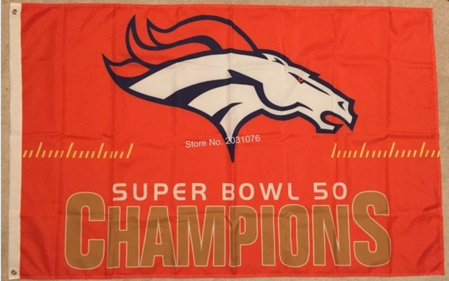 Denver Broncos Super Bowl Champions Flag 3ft x 5ft Polyester flag metal grommets