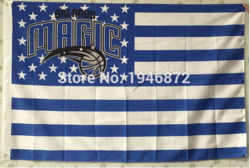 Orlando Magic logo with US stars and stripes Flag 3FTx5FT Banner 100D Polyester flag 90x150cm