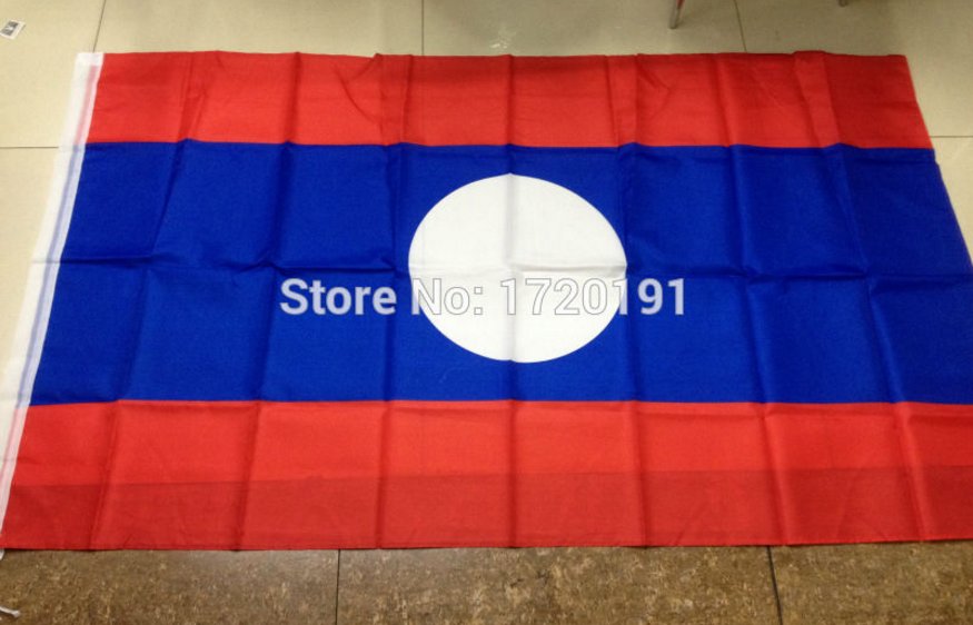 Laos National Flag 3x5ft 150x90cm 100D Polyester
