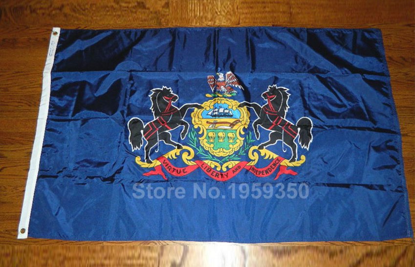 Valley Forge Perma Nyl 3x5ft Nylon Flag PA Flag Virtue Liberty & Independence