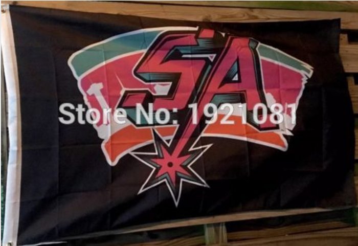 SAN Antonio spurssa retro flag 3FTx5FT 150X90CM Banner 100D Polyester flag grommets