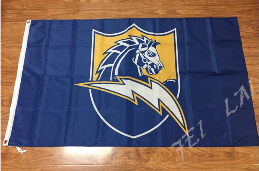 San Diego Chargers car flag 12x18 inches double sided 100D Polyester NFL