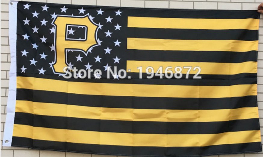 Pittsburgh Pirates Flag with starts and stripes3ft x 5ft Polyester fans flags