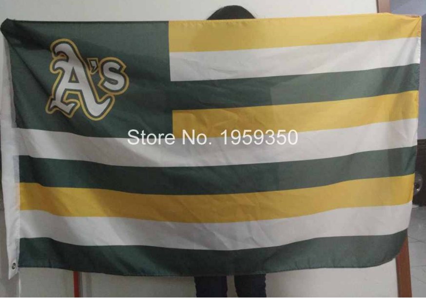 Oakland Athletics Nation Flag Stripe 3ft x 5ft Polyester MLB Custom flag