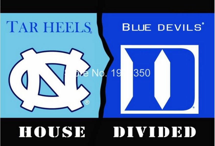 tar heels vs blue devils House Divided Rivalry Flag 90x150cm metal grommets