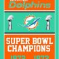 Miami Dolphins Champions Flag 3ft x 5ft Polyester 90X150cm 2 metal grommets