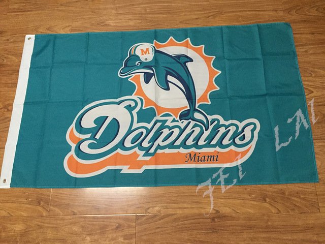 flag Miami Dolphins Flag 3ft x 5ft Polyester Banner 90x150cm white sleeve