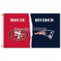 San Francisco 49ers Flag Vs New England Patriots Flag  House Divided 3x5ft